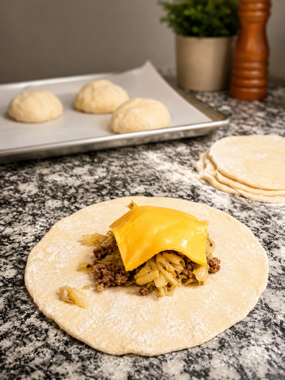 Bierocks bierock in dough