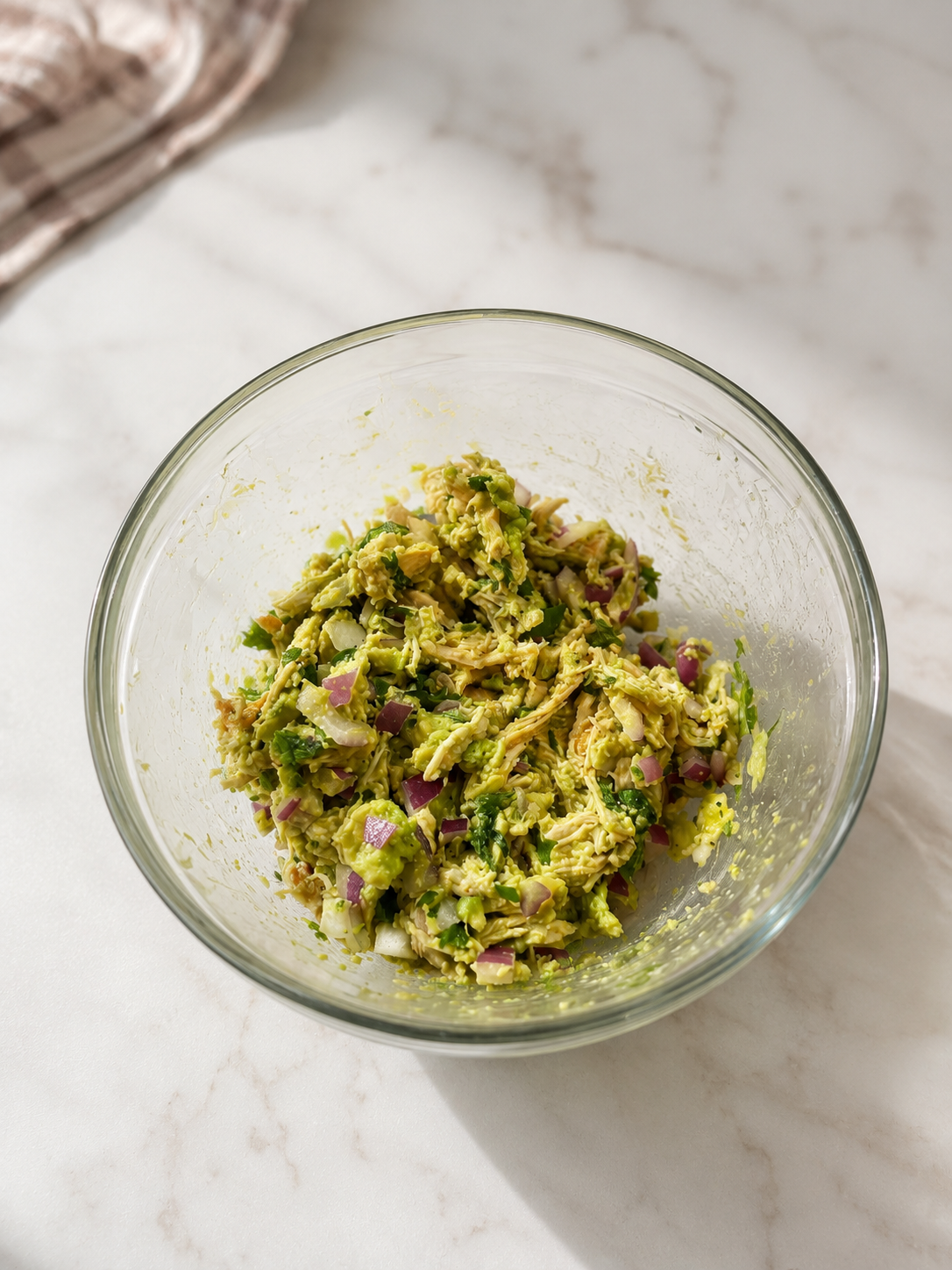 Low-Carb Chicken Salad Tostada chicken salad mixture
