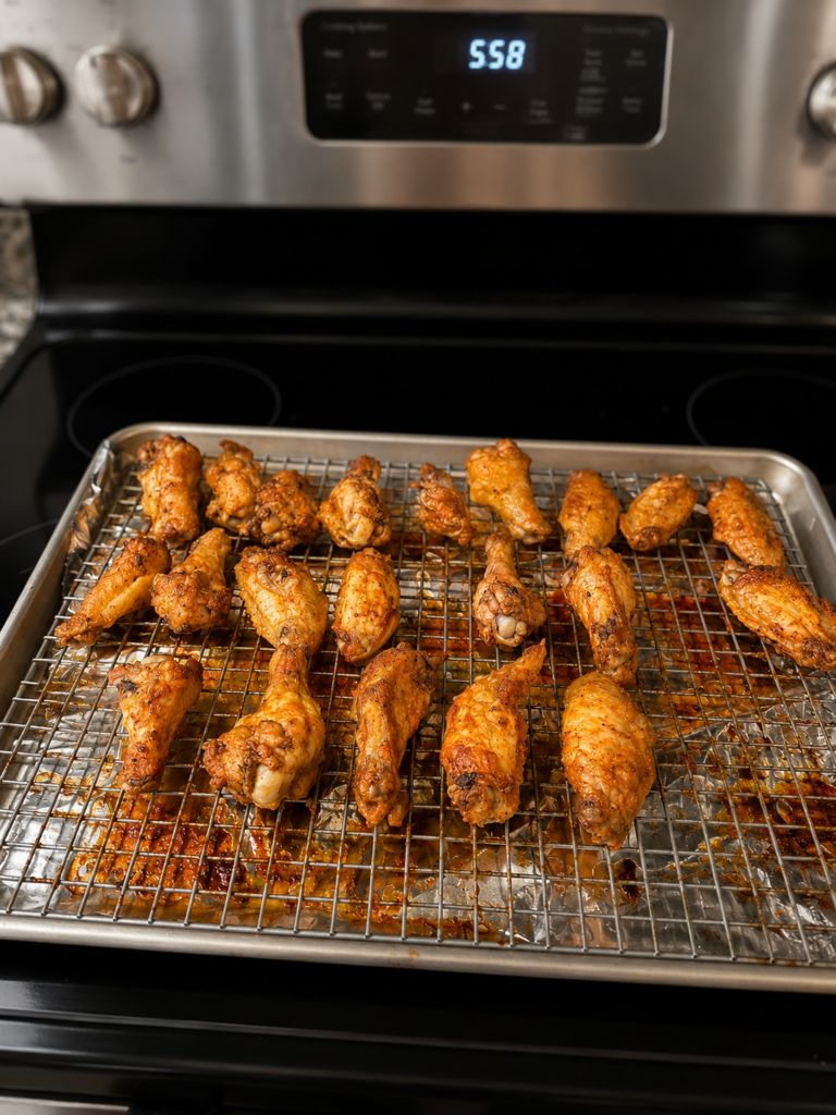 Oven Baked Chicken Wings chicken wings out of oven