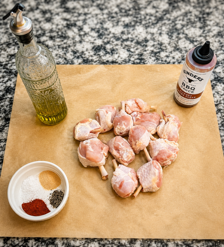 chicken lollipops with bbq sauce and spices