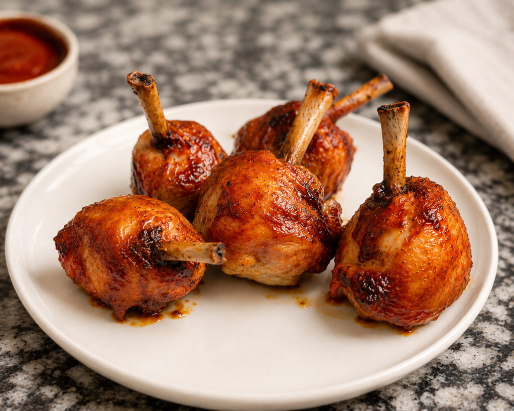 cover photo for glazed chicken lollipops
