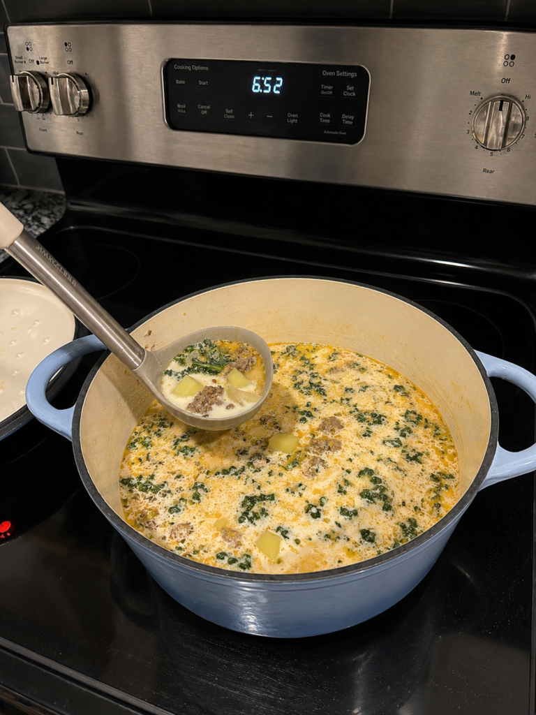 Creamy Sausage and Kale Soup final step creamy sausage and kale soup