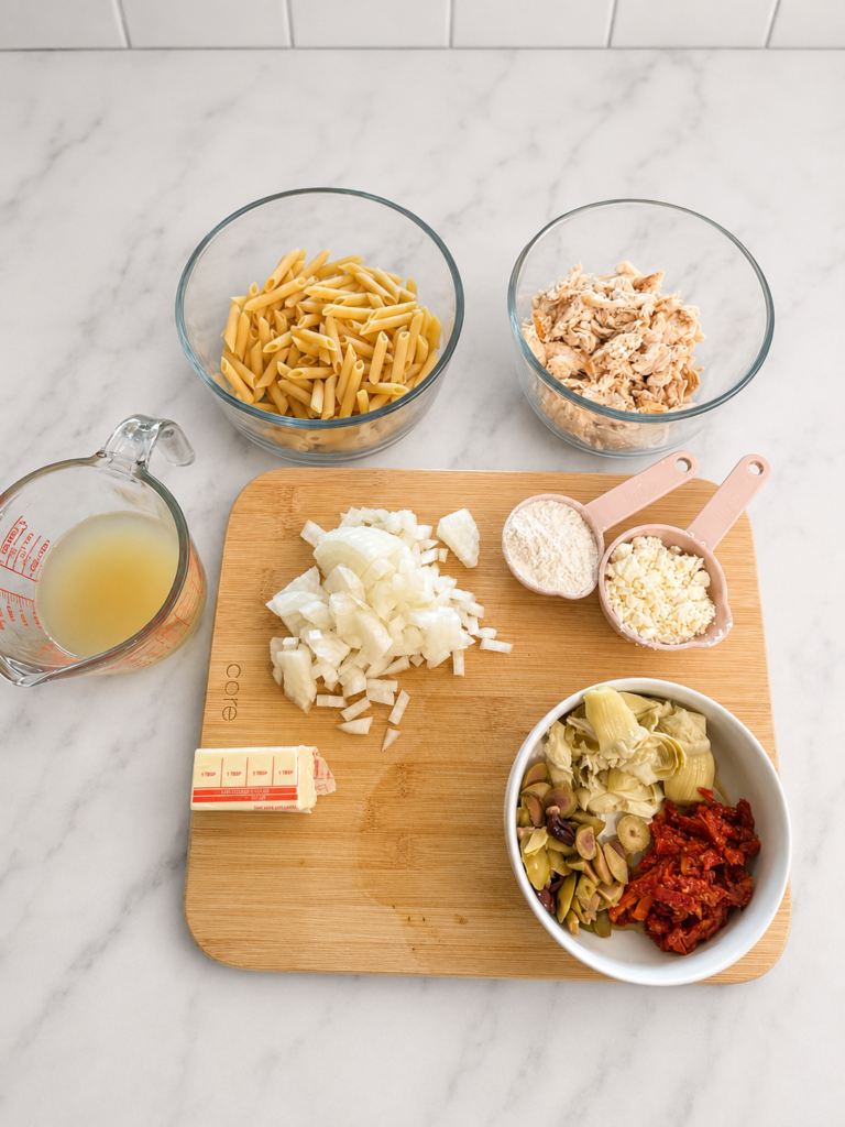 ingredients for greek chicken pasta