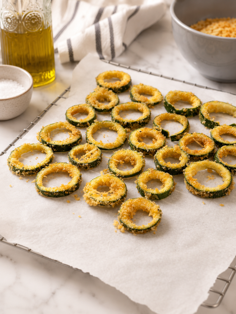 Air Fryer Zucchini Rings prebaked rings