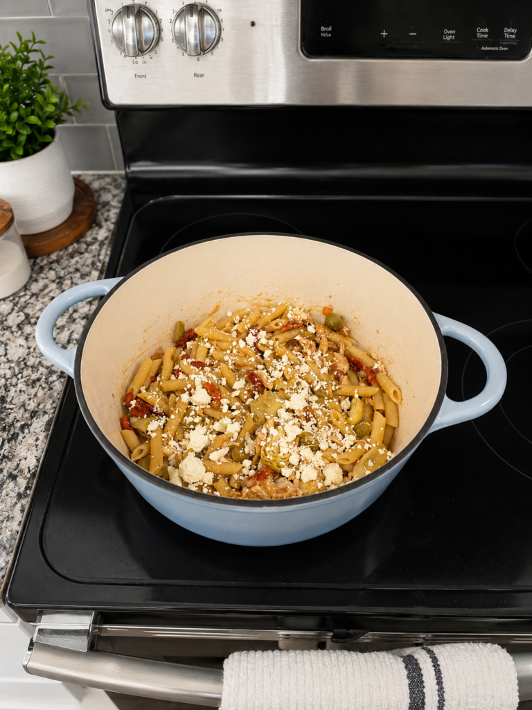 step 4 greek chicken pasta