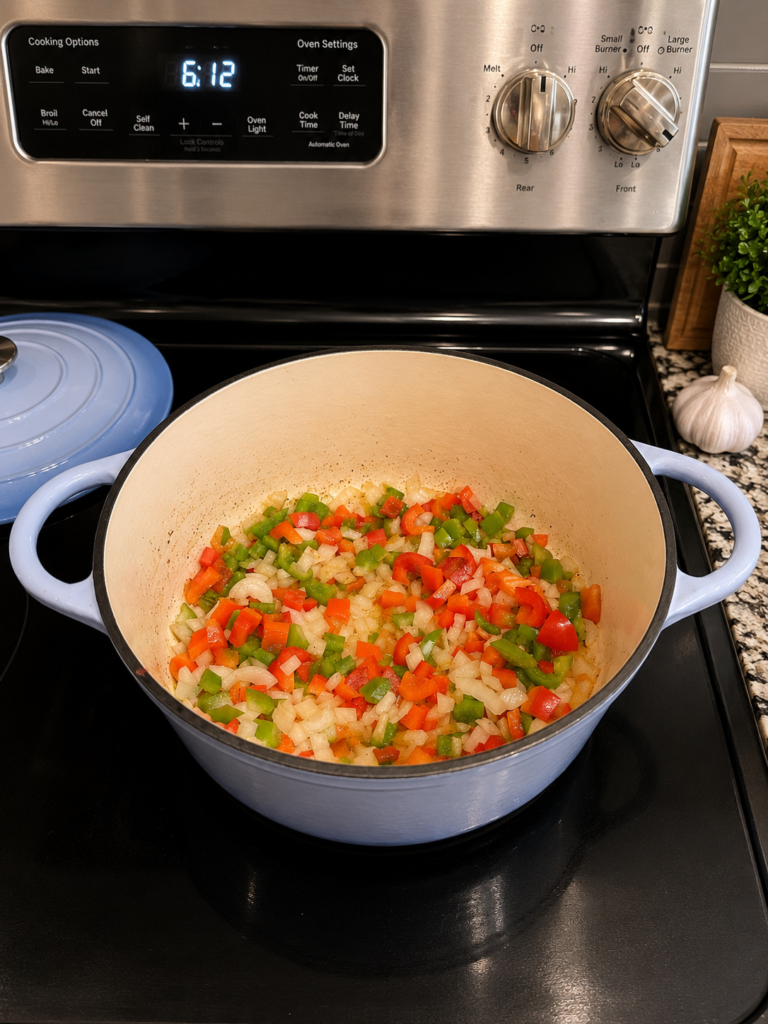 step 3 cajun beef & andouille cabbage skillet