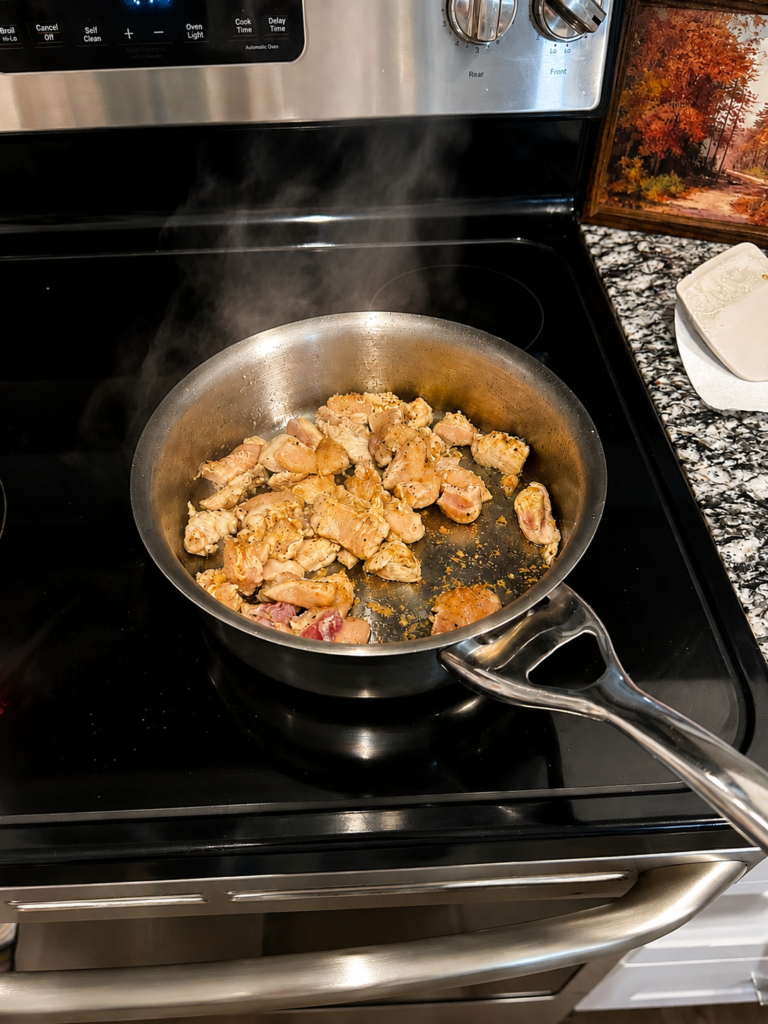 step 3 sticky garlic chicken noodles